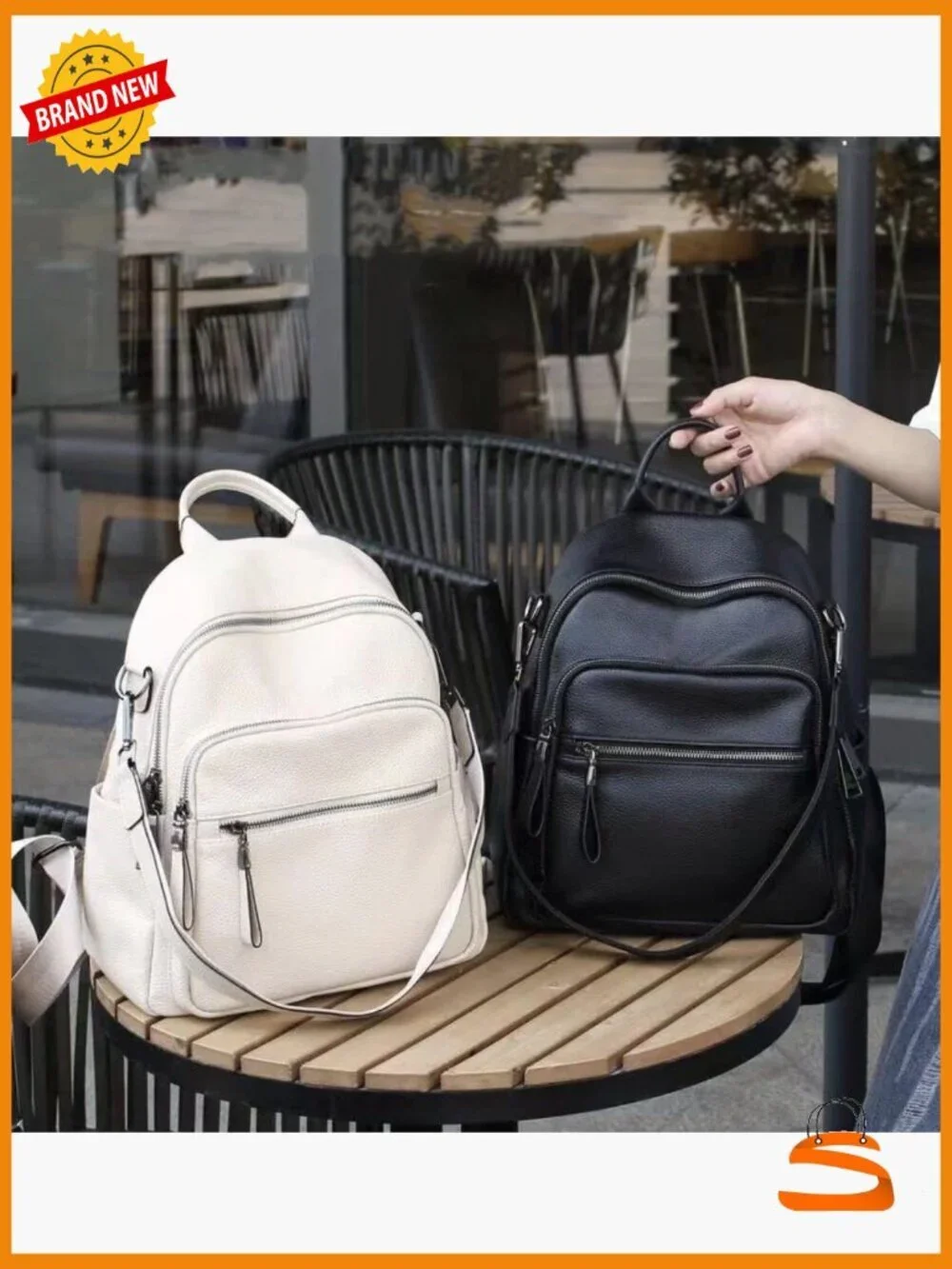 Genuine Leather Backpack Purse Women Real Soft Leather Travel Convertible
